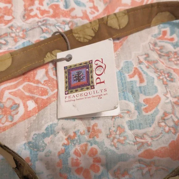 Peace Quilts Shoulder Tote Bag Tropical Fish and Floral Pattern - Picture 7 of 9